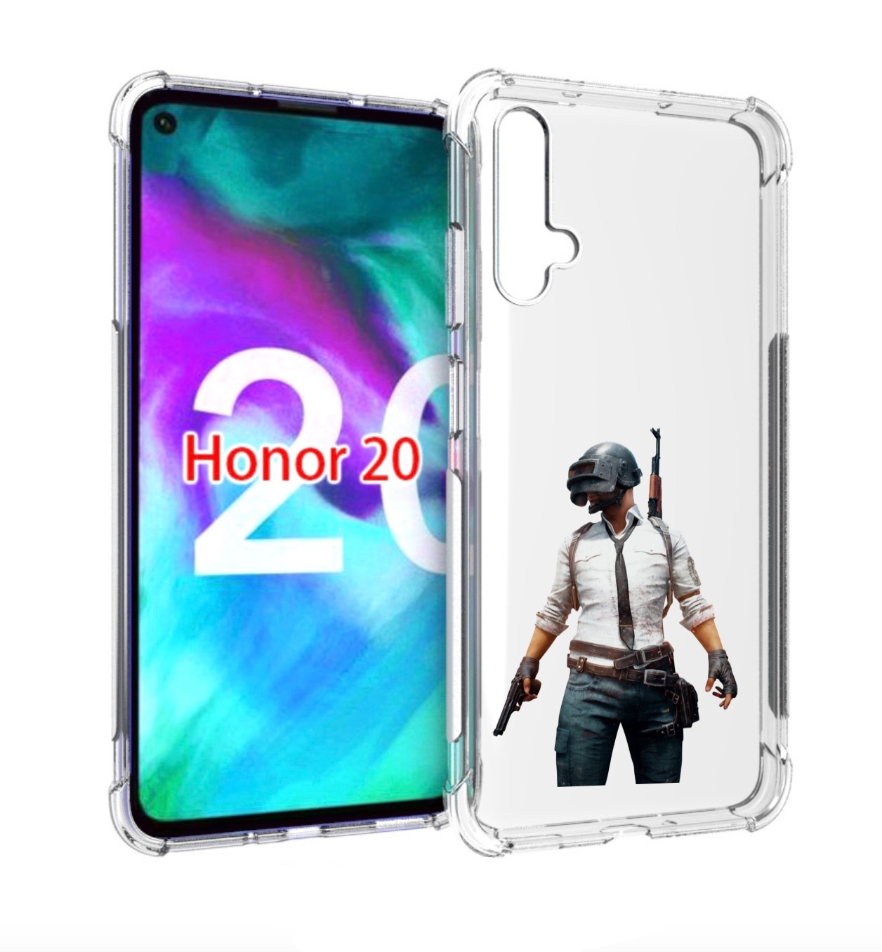 

Чехол бампер MyPads PUBG-2 для Honor 20, Прозрачный, Tocco