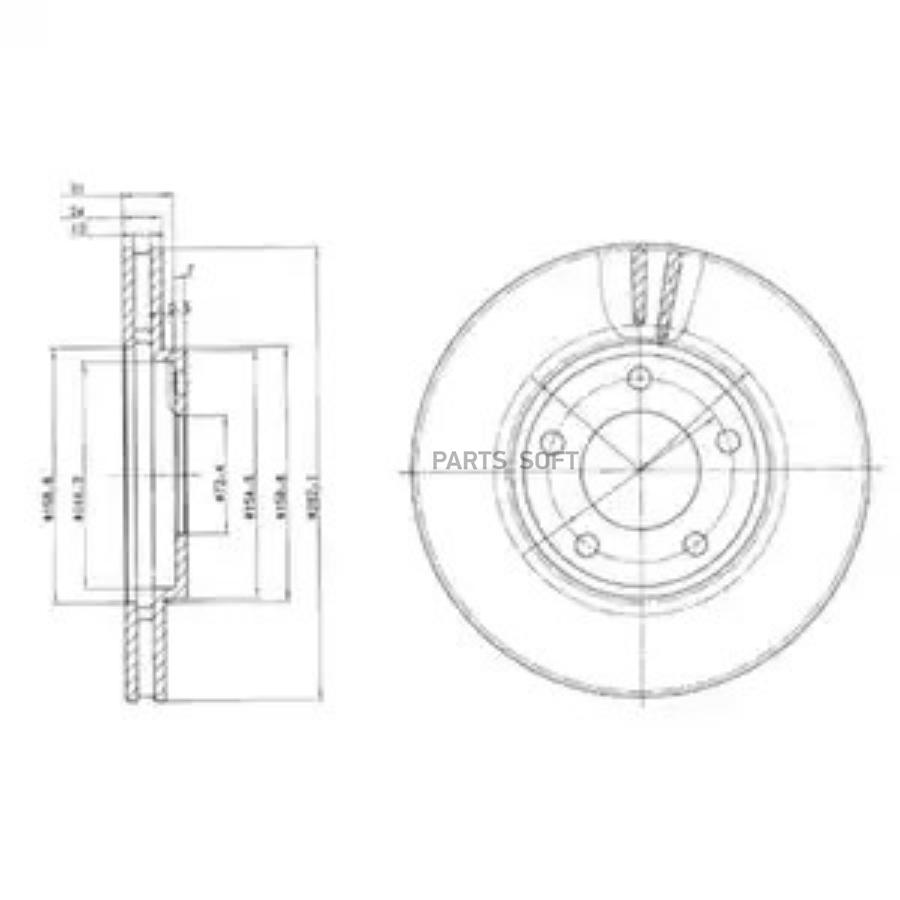 Тормозной диск DELPHI комплект 1 шт. BG3383