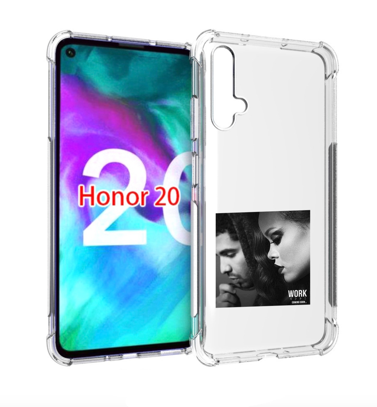

Чехол бампер MyPads Rihanna feat для Honor 20, Прозрачный, Tocco