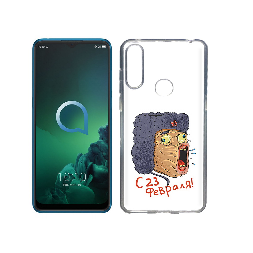 

Чехол MyPads Tocco для Alcatel 3X 23 февраля смешная эмоция (PT227136.670.15), Прозрачный, Tocco