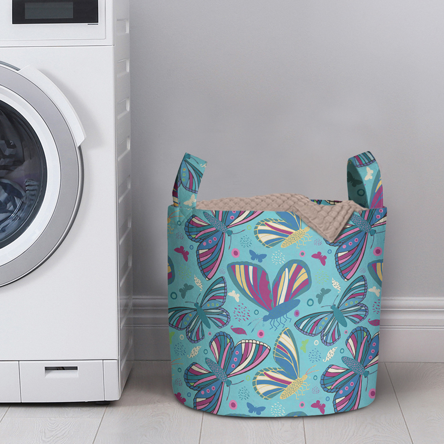 

Корзина для белья в ванную органайзер Мозаичные бабочки 35x35 см, Мозаичные бабочки