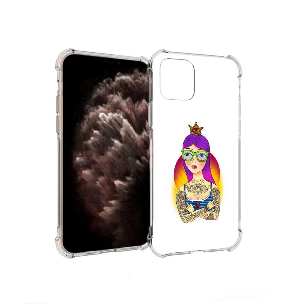 

Чехол MyPads Tocco для Apple iPhone 11 Pro девушка в татуировках с короной, Прозрачный, Tocco