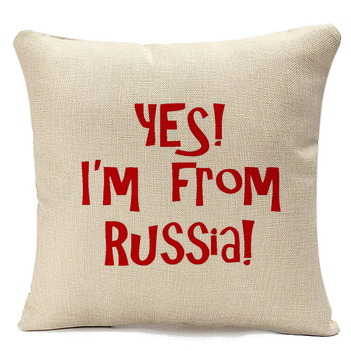 фото Подушка бежевая coolpodarok yes im frm russia (да я из россии)