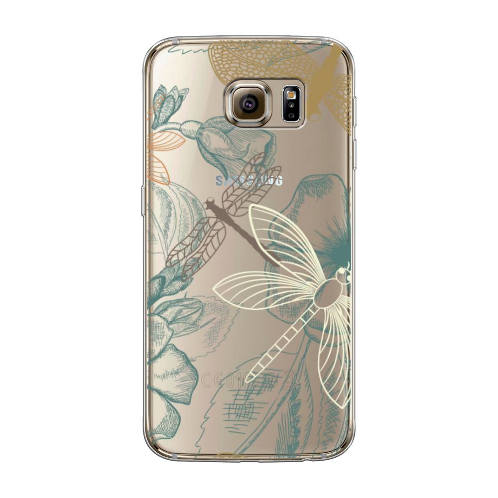 

Чехол Awog на Samsung Galaxy S6 "Тени стрекоз", Коричневый;зеленый;белый, 24350-8