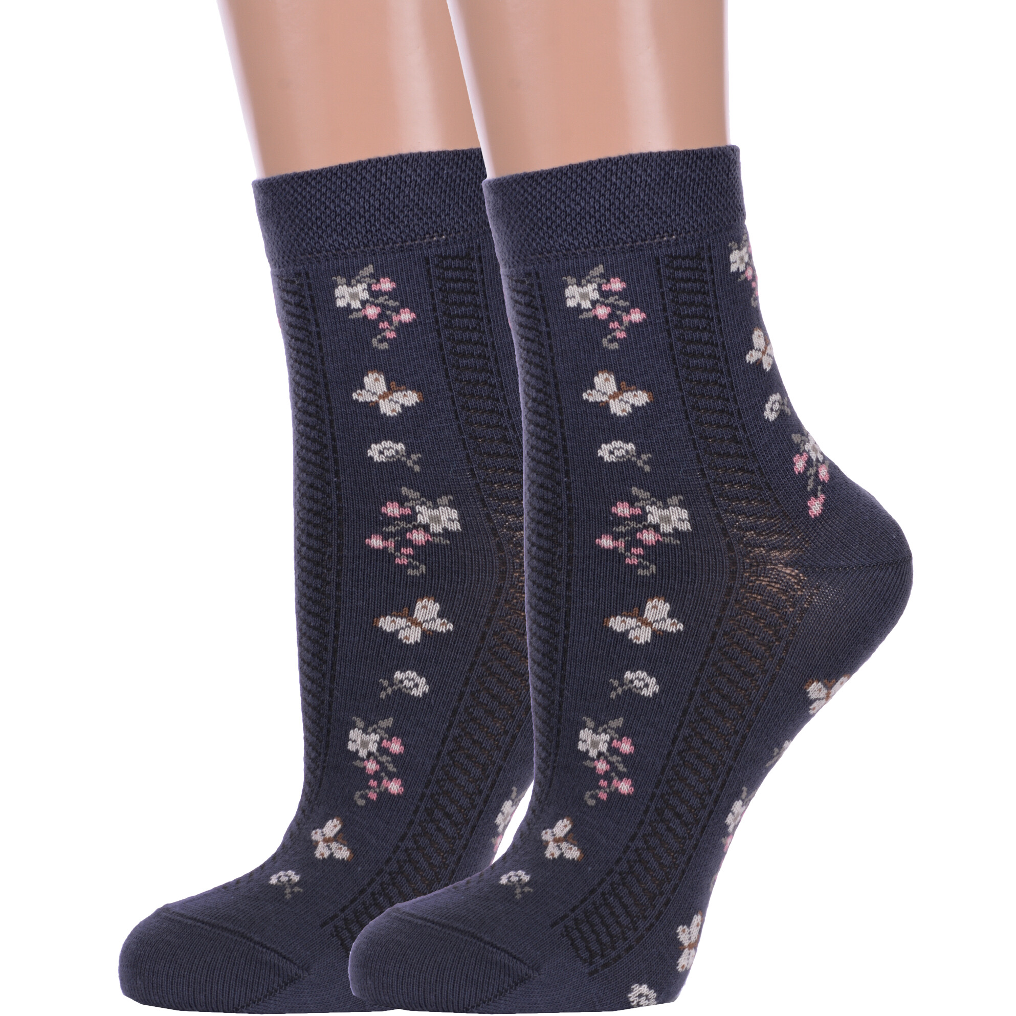 Комплект носков женских Брестский чулочный комбинат 2-14с1100 серых 23, 2 пары