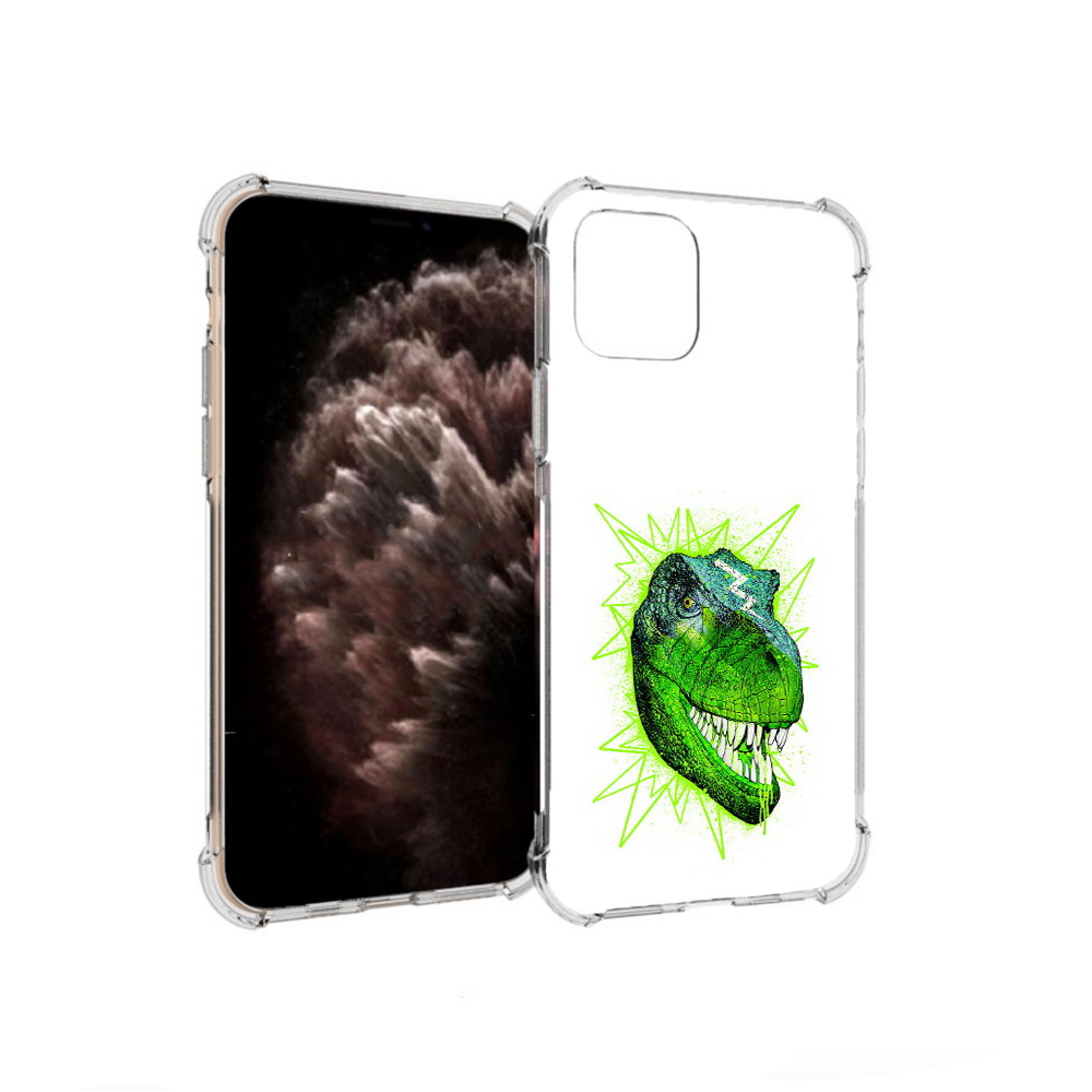 

Чехол MyPads Tocco для Apple iPhone 11 Pro зеленый динозавр, Прозрачный, Tocco