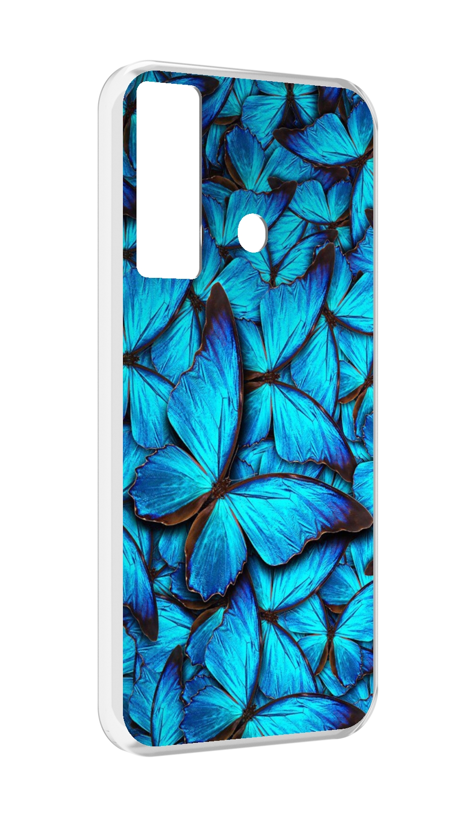 

Чехол MyPads бирюзовые бабочки для Tecno Camon 17, Прозрачный, Tocco