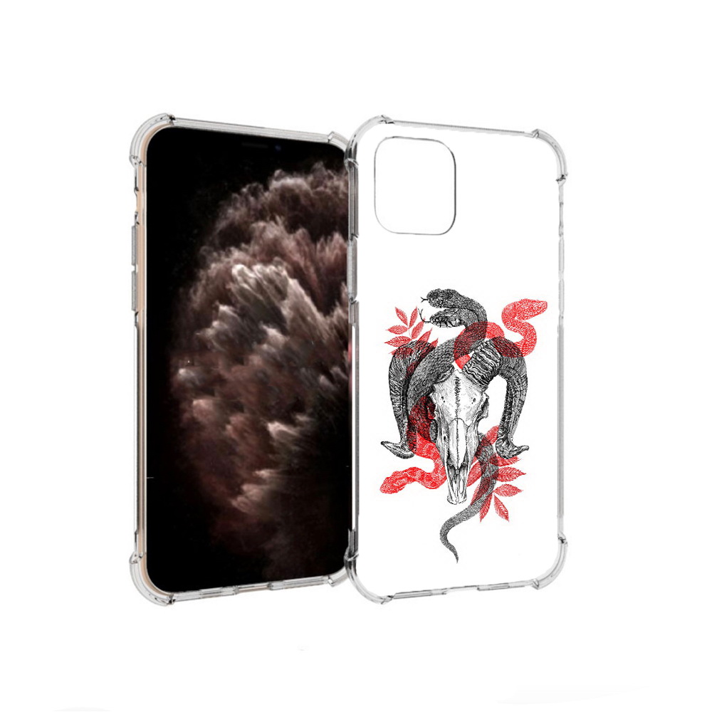 

Чехол MyPads Tocco для Apple iPhone 11 Pro змея в черепе рисунок, Прозрачный, Tocco