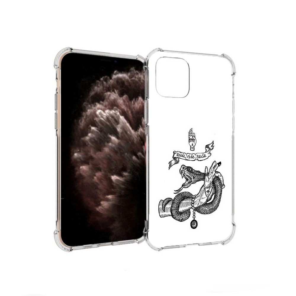 

Чехол MyPads Tocco для Apple iPhone 11 Pro змея на руке рисунок, Прозрачный, Tocco