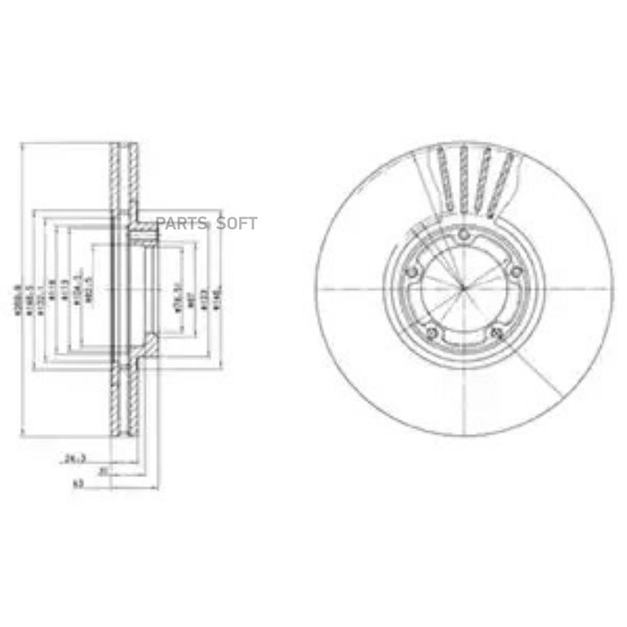 

Тормозной диск DELPHI комплект 1 шт. BG3366