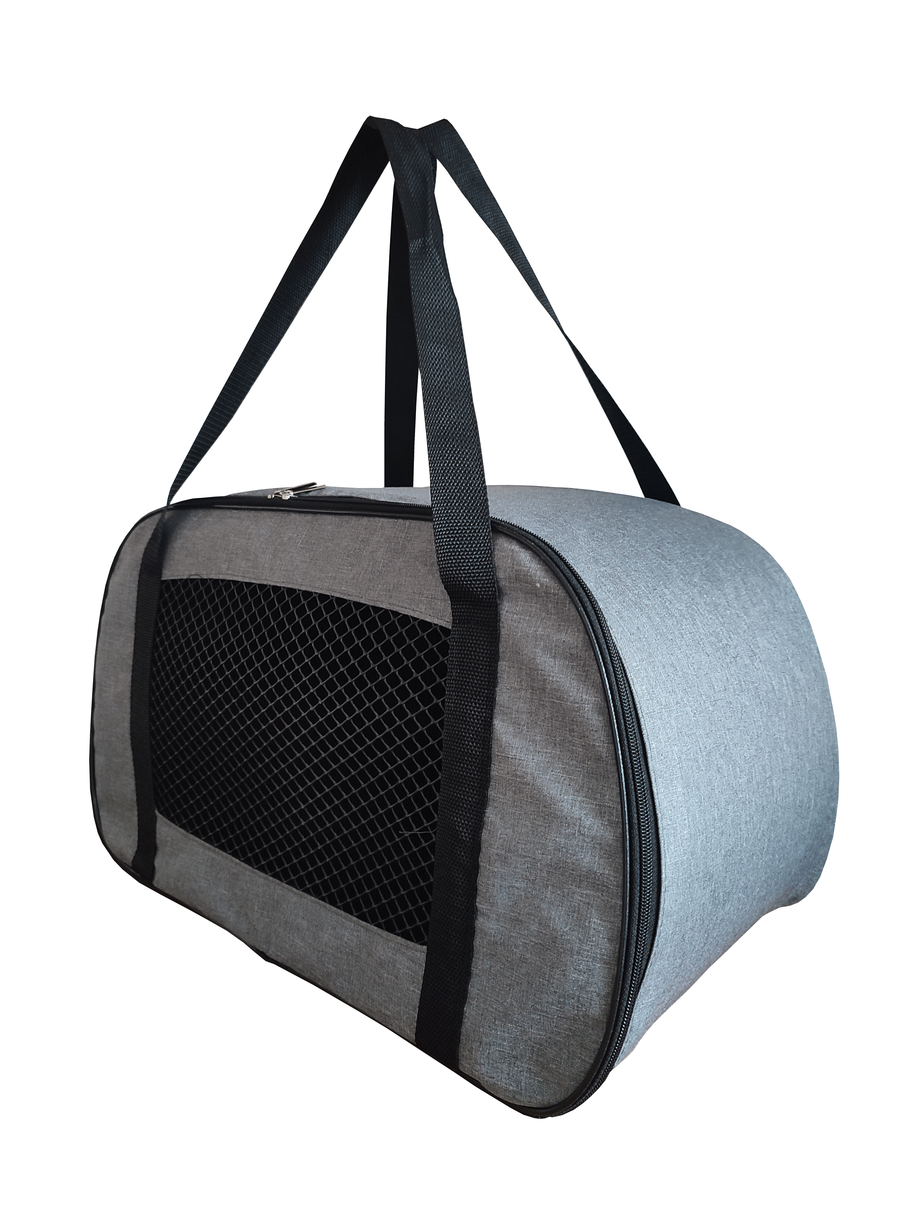 Сумка-переноска для кошек и собак Теремок серый нейлон пластик 53x28x30 см 2099₽