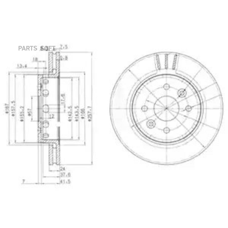 

Тормозной диск DELPHI комплект 1 шт. BG3803