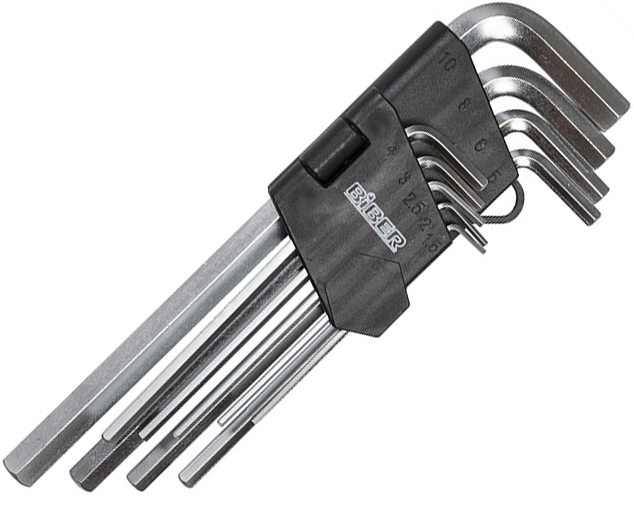 BIBER 90504 Ключи инбусовые средние (набор 9шт) 1,5-10мм