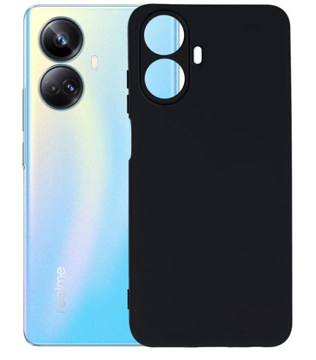 

Чехол силиконовый для Realme 10 Pro+ (5G), с защитой камеры, X-CASE, черный