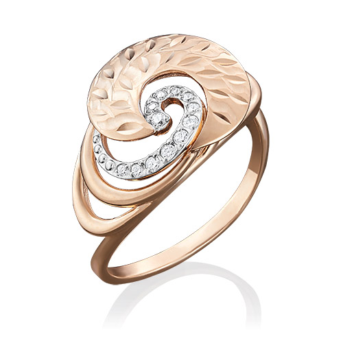 Кольцо из красного золота с фианитом р. 18 PLATINA jewelry 01-4906-00-401-1110-03