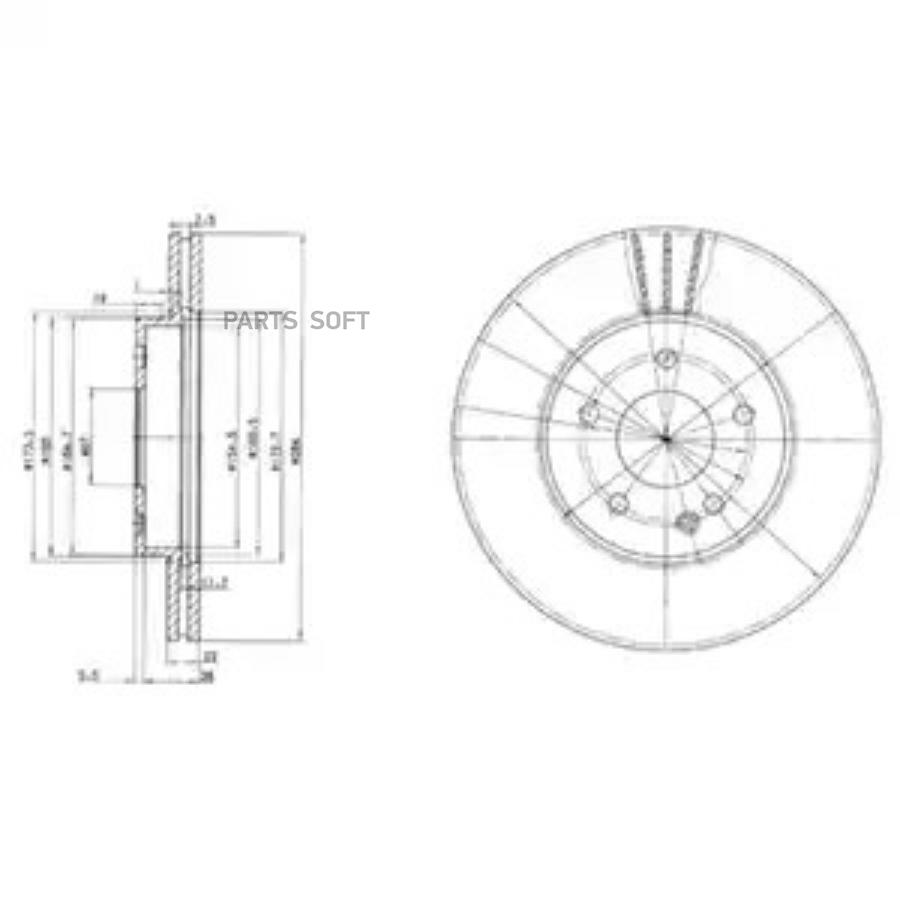 

Тормозной диск DELPHI комплект 1 шт. BG2768