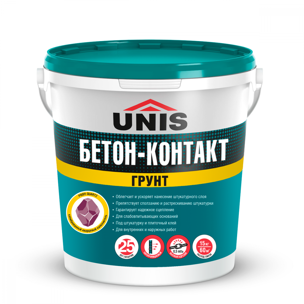 

Грунтовка Бетон-контакт Unis Profi 15 кг, Розовый