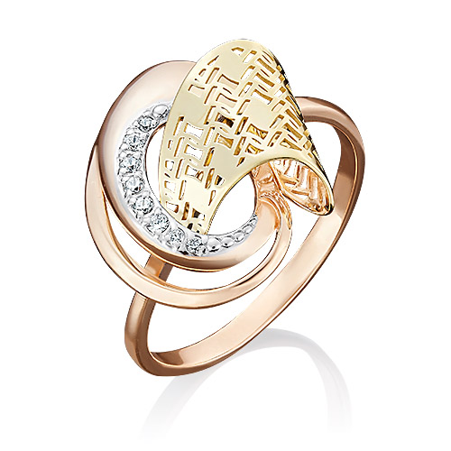 

Кольцо из комбинированного золота с фианитом р. 18 PLATINA jewelry 01-4971-00-401-1113-48, 01-4971-00-401-1113-48
