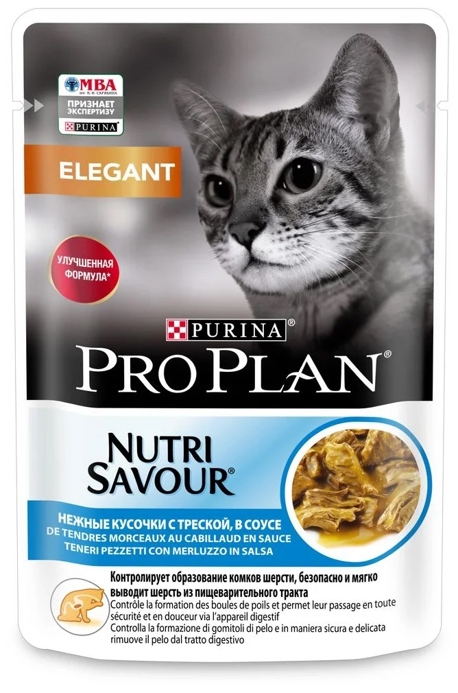 фото Влажный корм для кошек purina pro plan с треской, 85 г