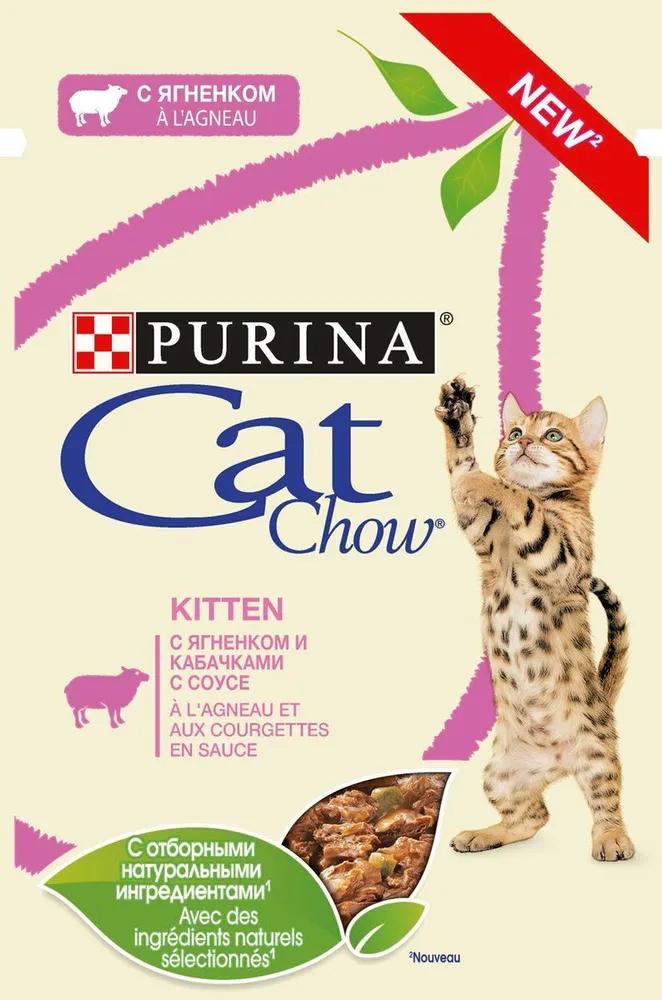 

Влажный корм для кошек Purina Cat Chow с ягненком и кабачками, 85 г