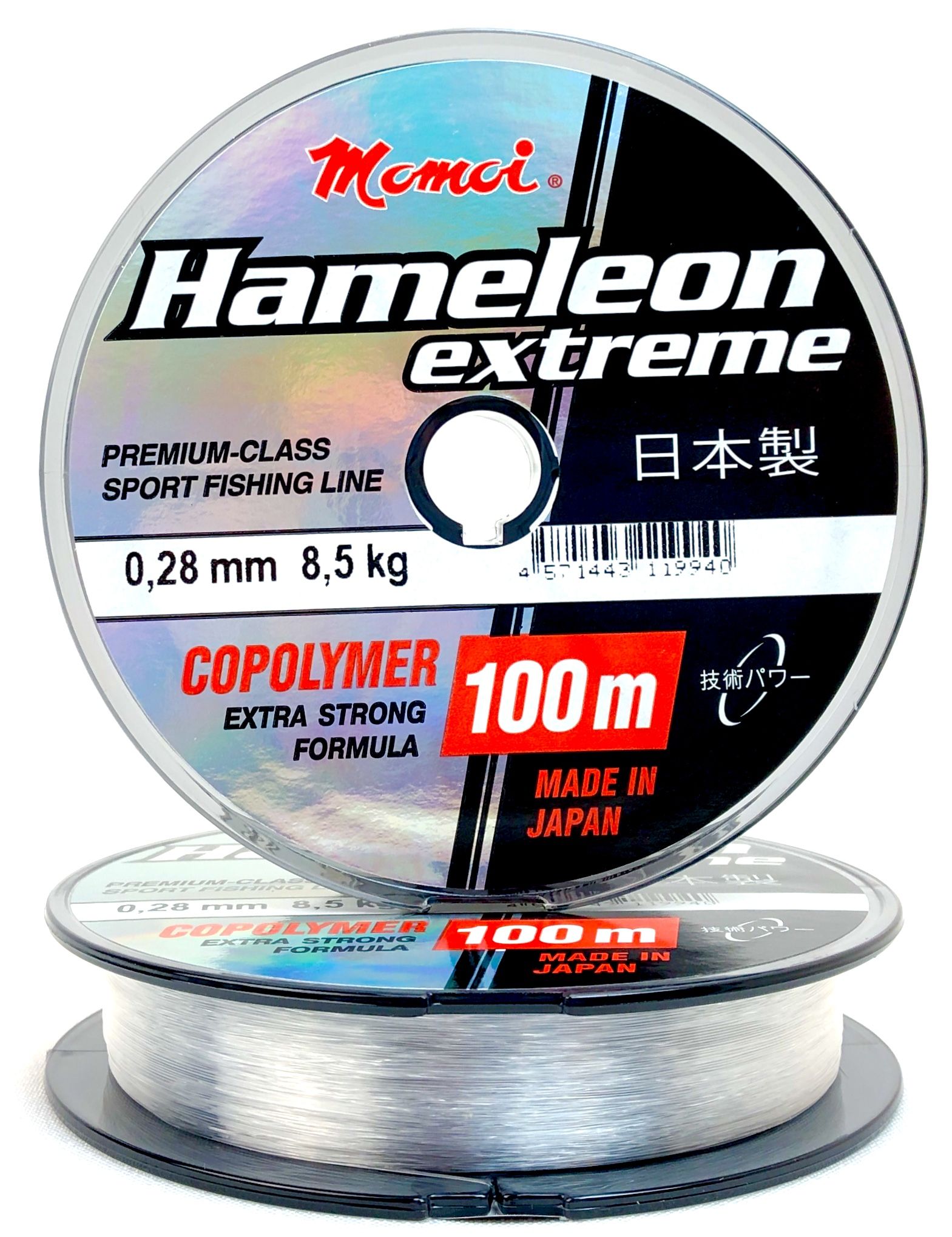 фото Монофильная леска для рыбалки momoi hameleon extreme 0.28 мм, 8.5 кг, 100 м