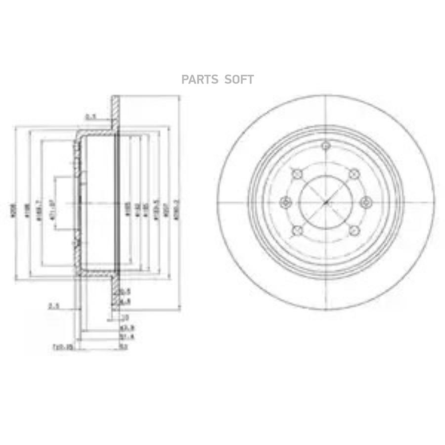 

Тормозной диск DELPHI комплект 1 шт. BG2873