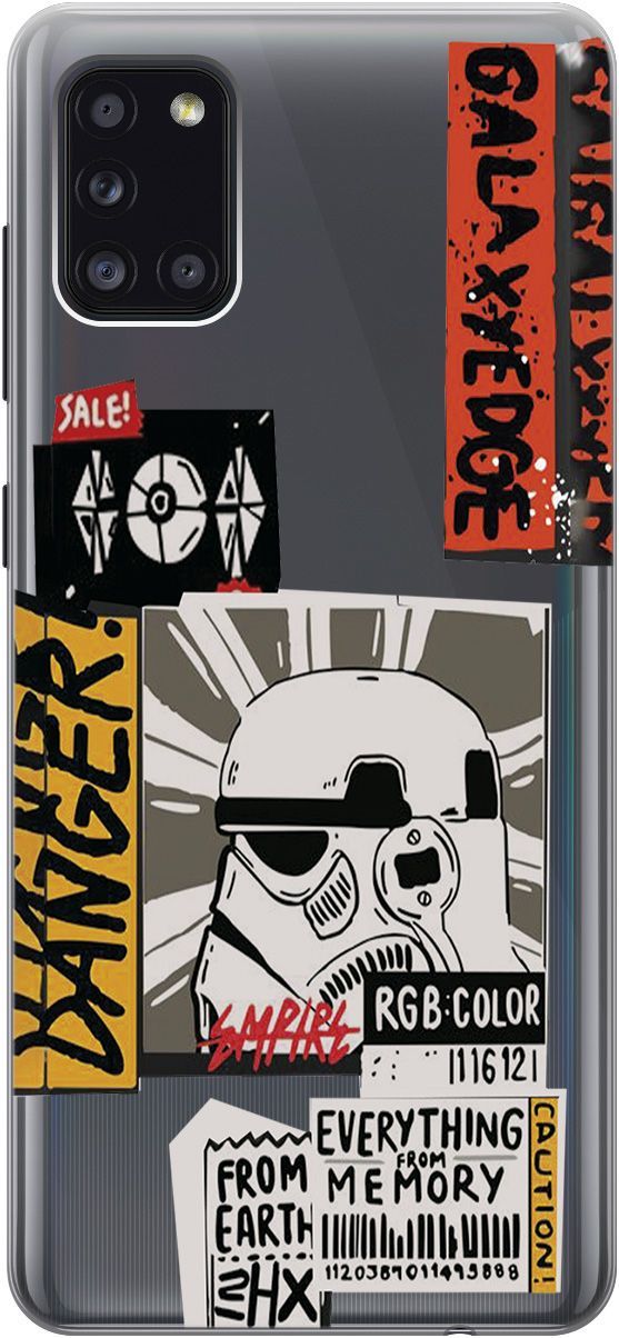 

Чехол на Samsung Galaxy A31 "Stormtrooper Stickers" прозрачный, Прозрачный;белый, 5369