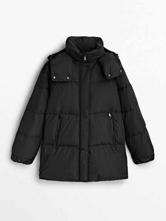 

Пуховик женский Massimo Dutti 6711/810 черный L, 6711/810