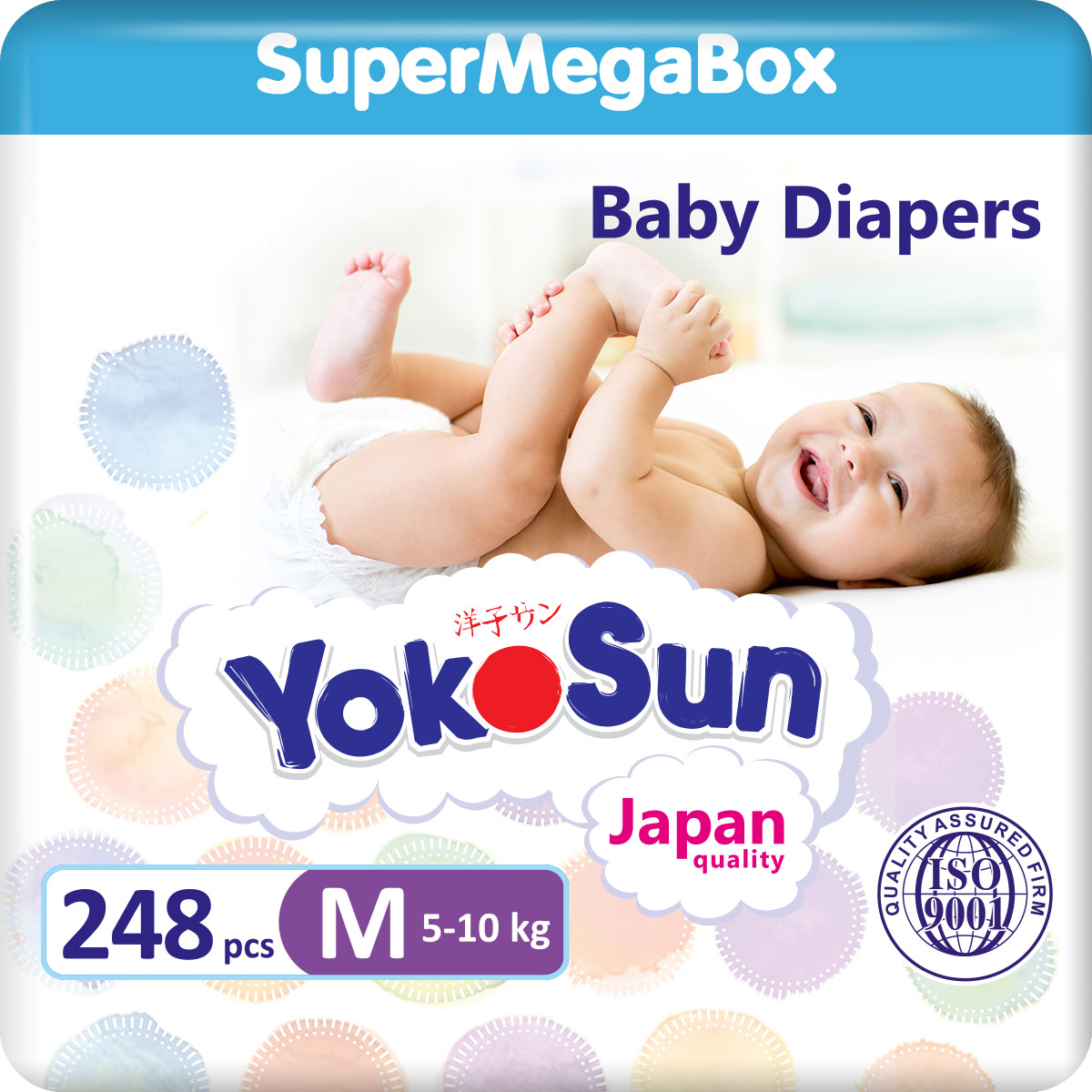 

Подгузники YokoSun М (5-10 кг), 4х62 шт., Yokosun Comfort короб