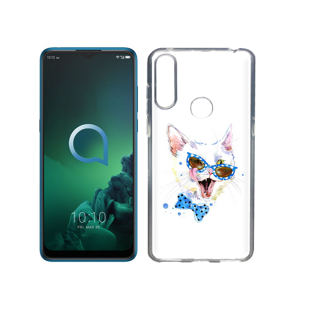 

Чехол MyPads Tocco для Alcatel 3X белый кот (PT227136.670.229), Прозрачный, Tocco