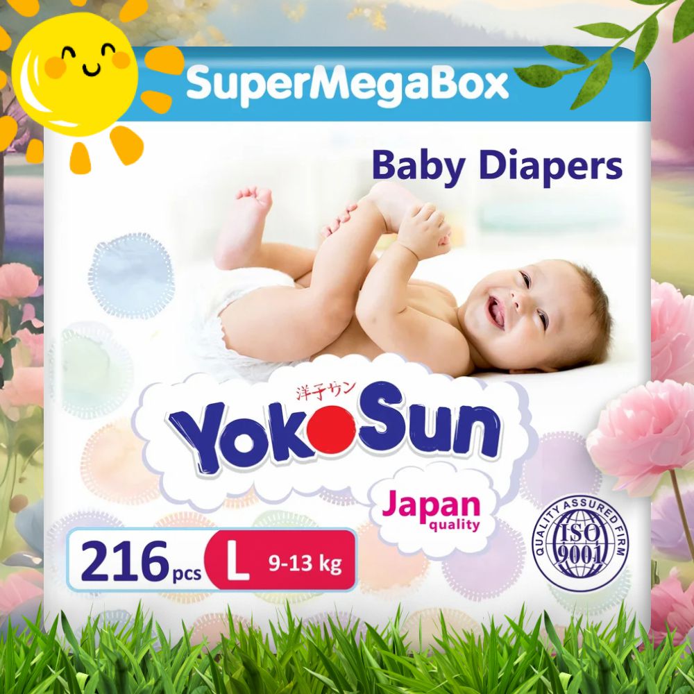 Подгузники детские YokoSun размер 4L 9-13 кг SuperMegaBox 216 шт 7149₽