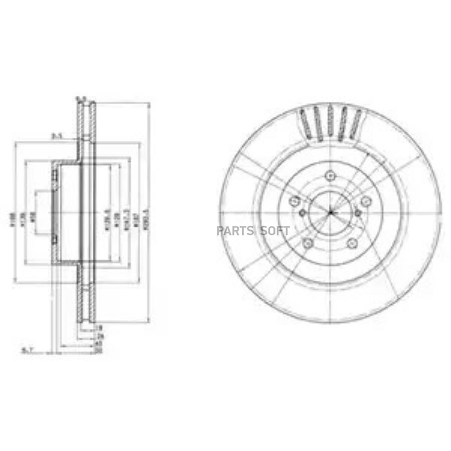 

Тормозной диск DELPHI комплект 1 шт. BG3413