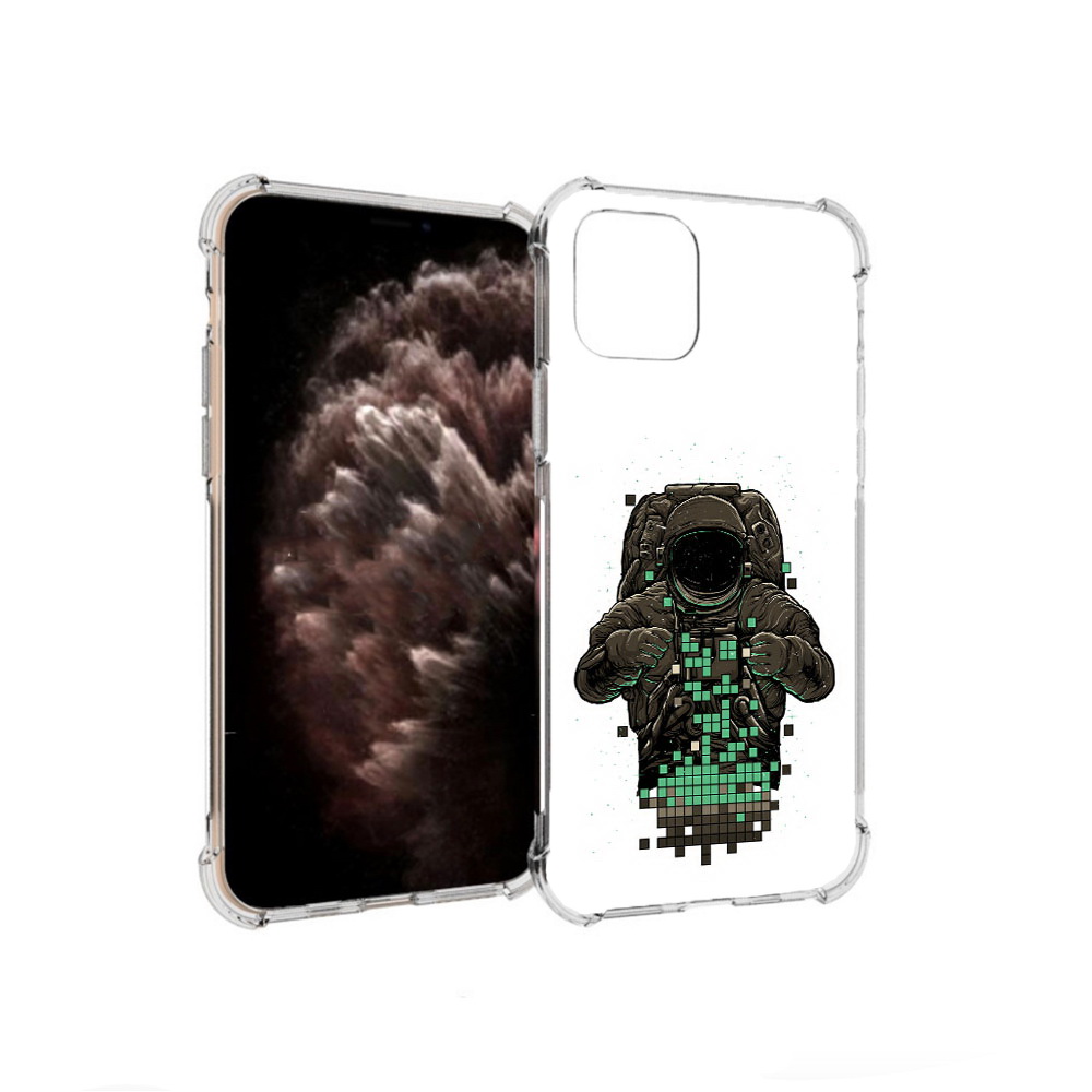 

Чехол MyPads Tocco для Apple iPhone 11 Pro космонавт с пикселями, Прозрачный, Tocco