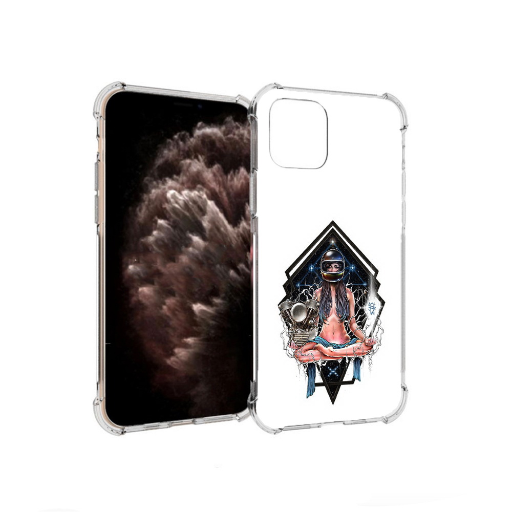 

Чехол MyPads Tocco для Apple iPhone 11 Pro красивая девушка в шлеме, Прозрачный, Tocco