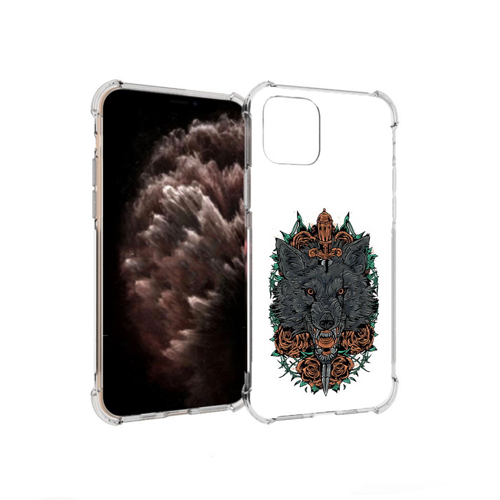 

Чехол MyPads Tocco для Apple iPhone 11 Pro красивый злой волк, Прозрачный, Tocco
