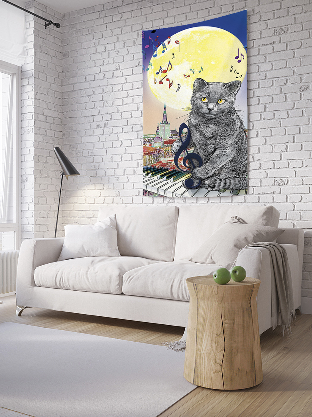 

Вертикальное фотопанно на стену JoyArty Кот ловит музыку 100x150 см, Кот ловит музыку
