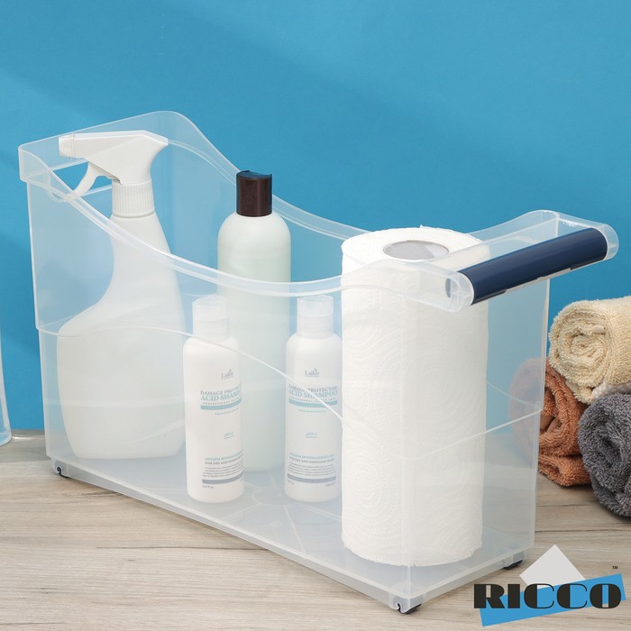 

Контейнер для хранения на колёсиках RICCO 10 л 462х162х272 см с ручкой прозрачный