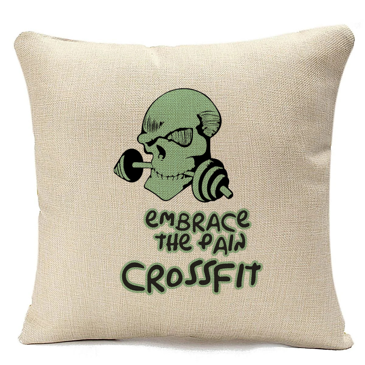 

Подушка бежевая CoolPodarok Embrace the pain crossfit (кроссфит), Бежевый
