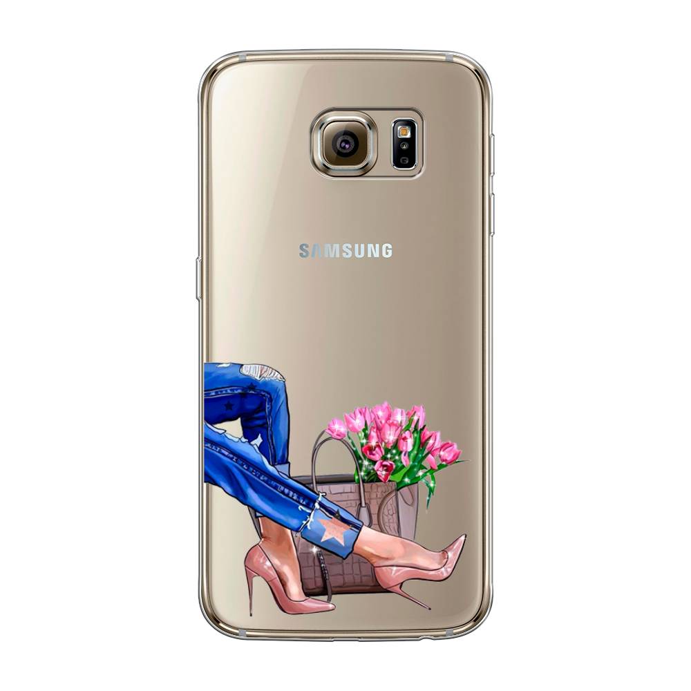 

Чехол Awog на Samsung Galaxy S6 "Каблучки", Голубой;коричневый;розовый, 24350-7