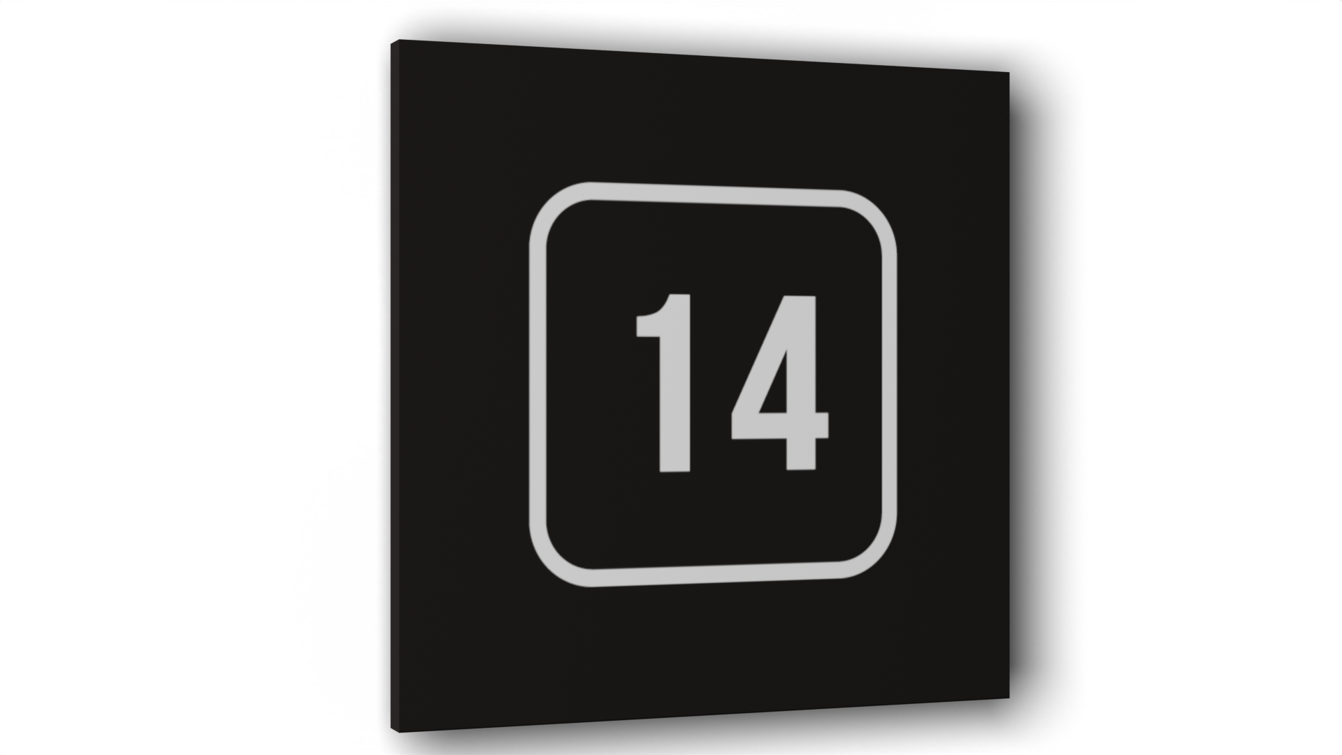 

Табличка 14, Черная матовая, 10 см х 10 см, Черный, Пластик черный 10