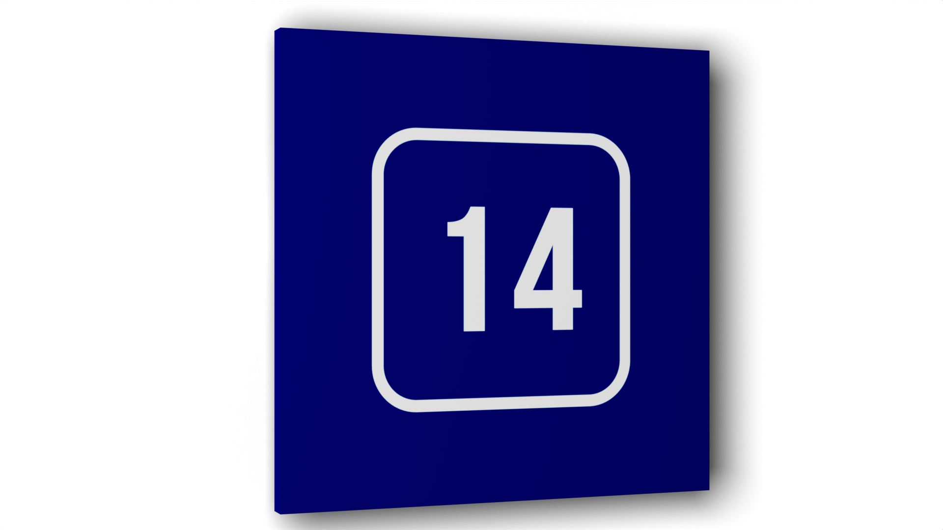 Табличка 14, Синяя матовая, 10 см х 10 см