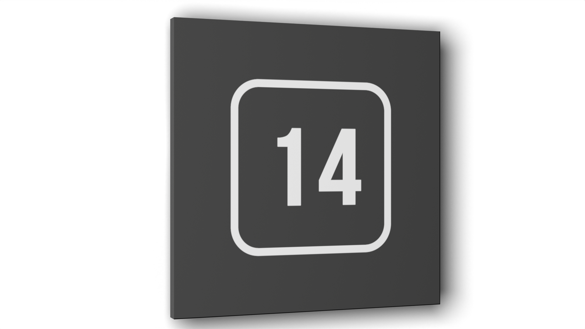 

Табличка 14, Серая матовая, 10 см х 10 см, Серый, Пластик серый 10