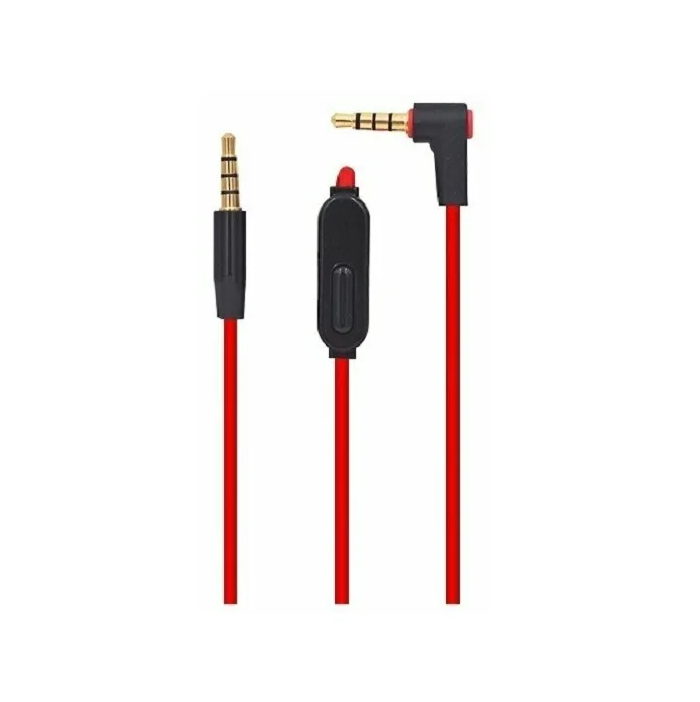 AUX кабель 3.5 Jack/M-3.5 1.2м. ISA с микрофоном и кнопкой ответа красный