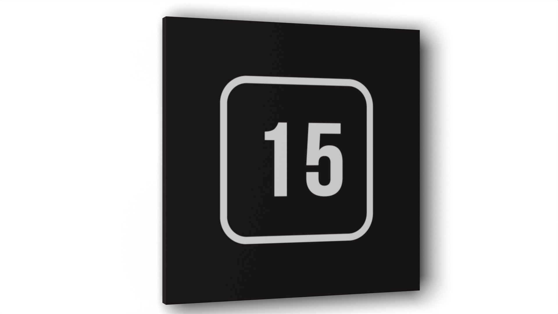 

Табличка 15, Черная матовая, 10 см х 10 см, Черный, Пластик черный 10