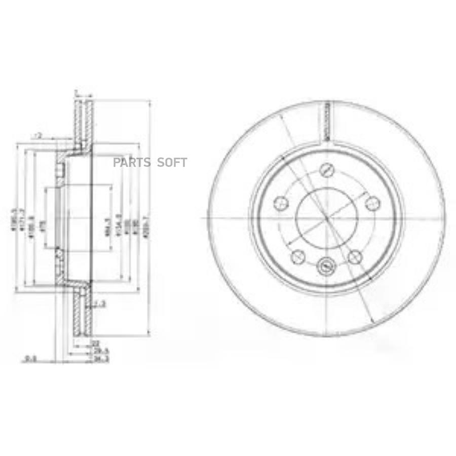 

Тормозной диск DELPHI комплект 1 шт. BG3893