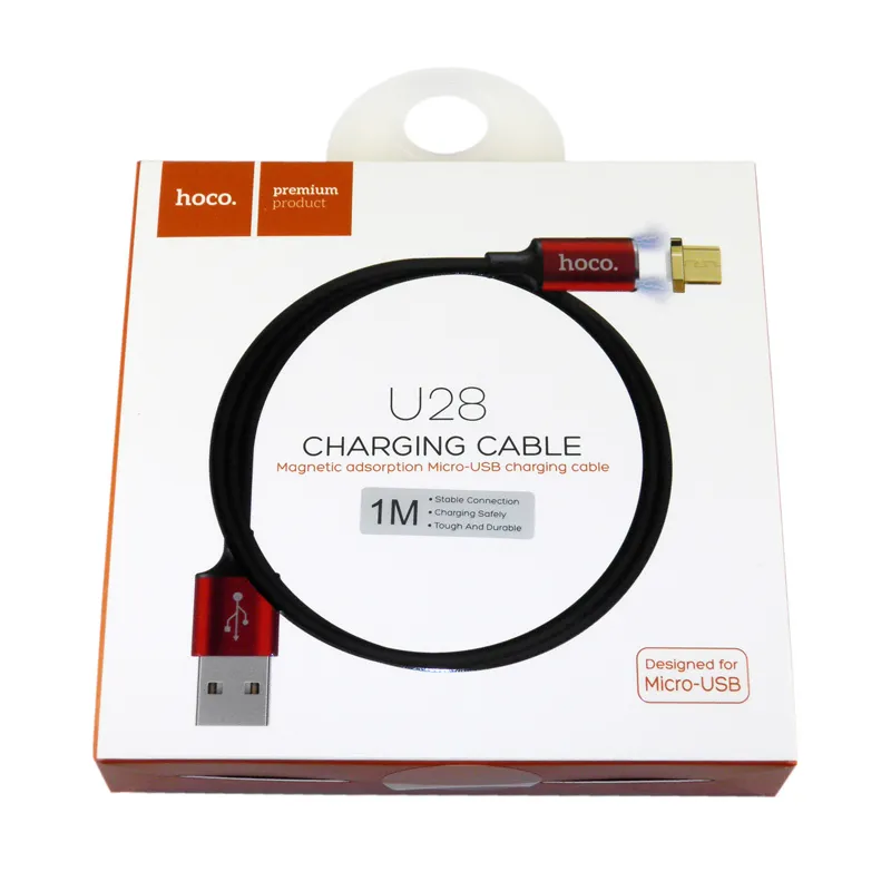 

Кабель Hoco U28 USB - Lightning 1m. Black/Red (магнитный)