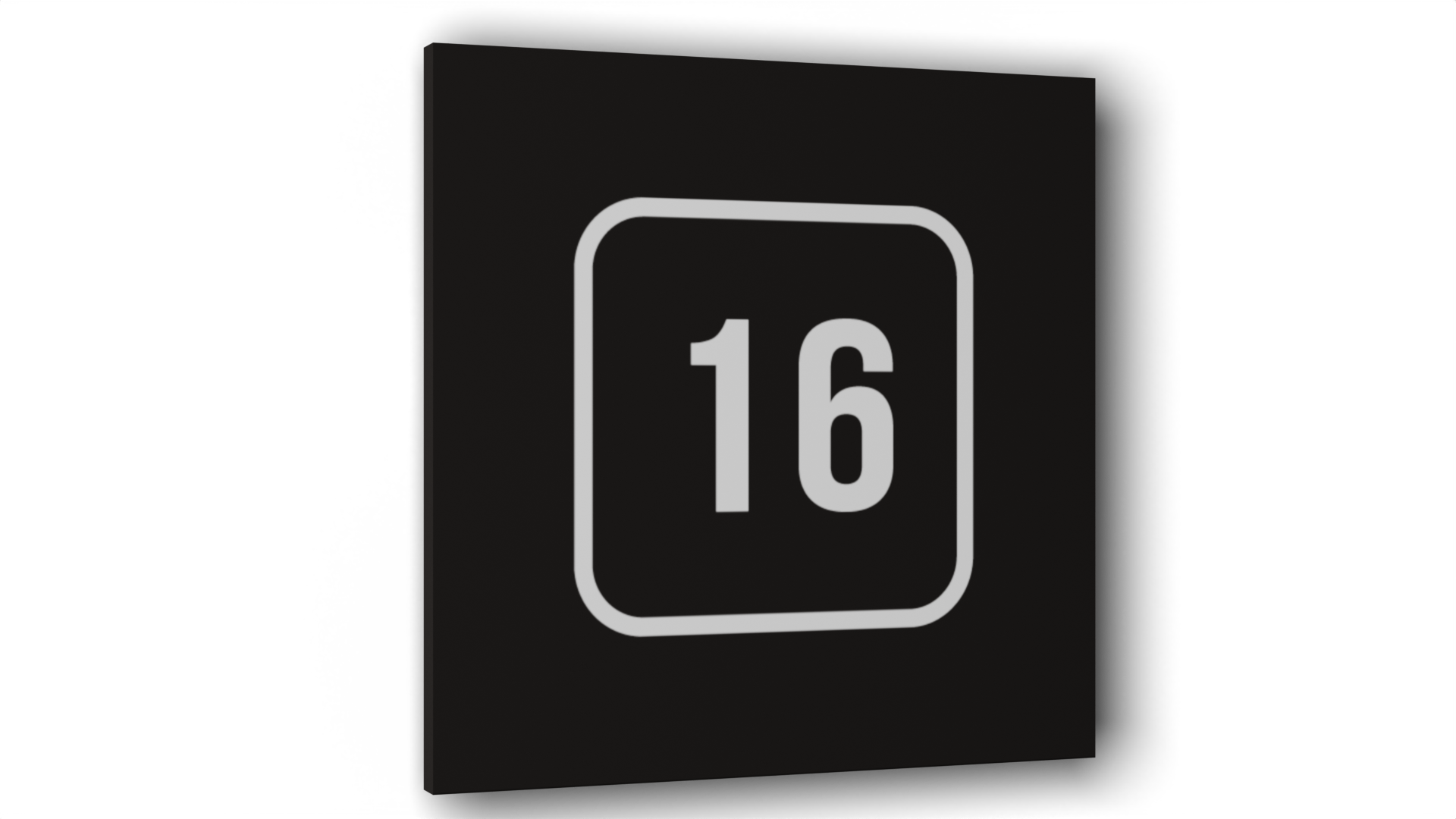 

Табличка 16, Черная матовая, 10 см х 10 см, Черный, Пластик черный 10