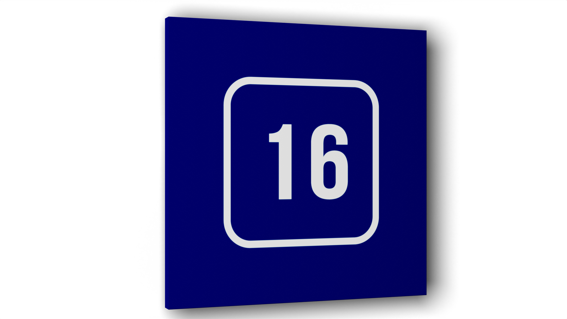 

Табличка 16, Синяя матовая, 10 см х 10 см, Синий, Пластик синий 10