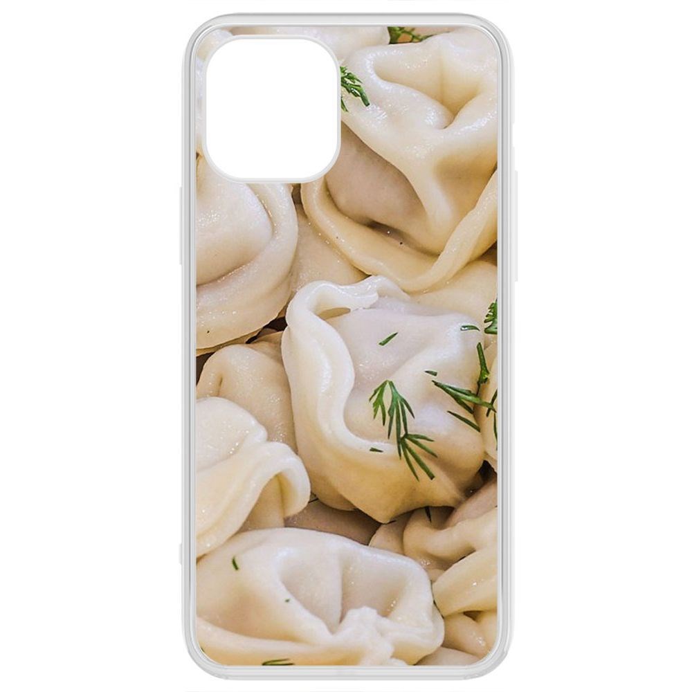 

Чехол-накладка Krutoff Clear Case Пельмешки для iPhone 12, Прозрачный
