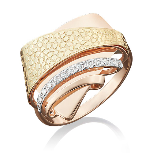 

Кольцо из комбинированного золота с фианитом р. 18 PLATINA jewelry 01-5025-00-401-1113-59, 01-5025-00-401-1113-59